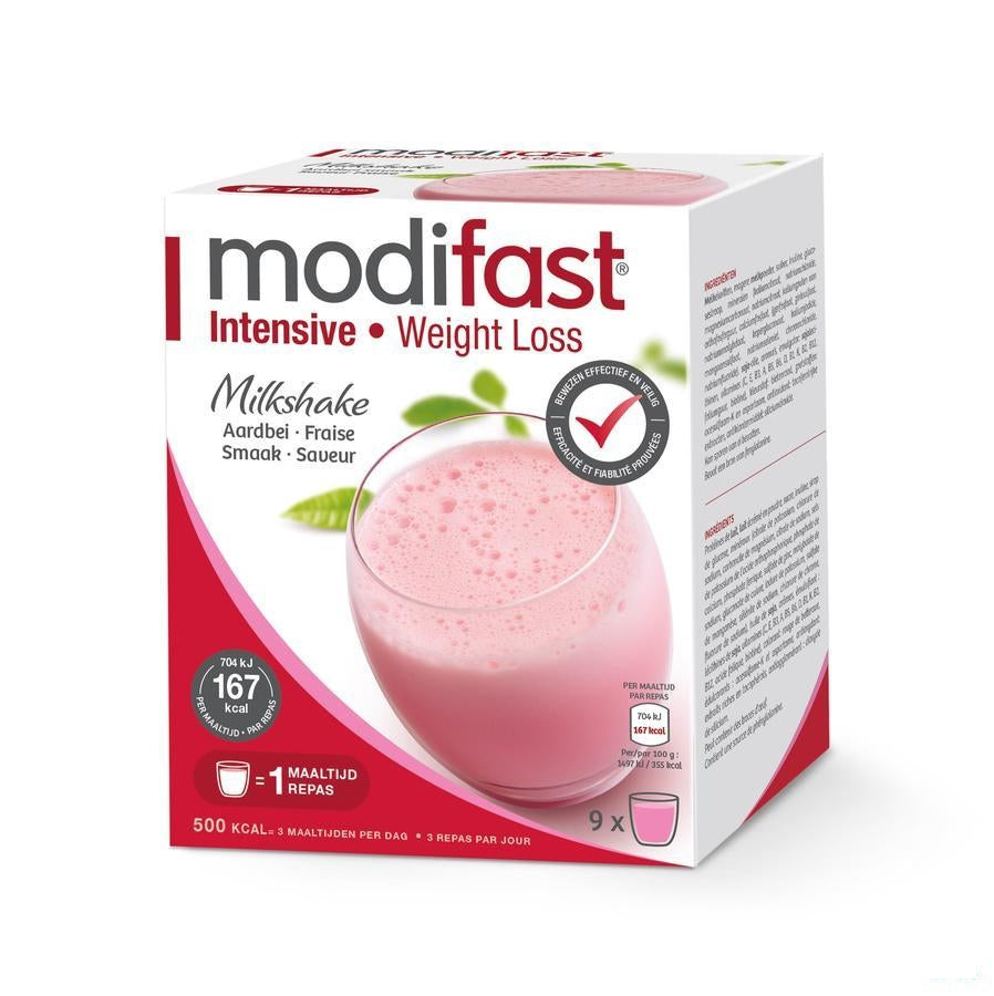 Modifast Milkshake Aardbei Zakje 9