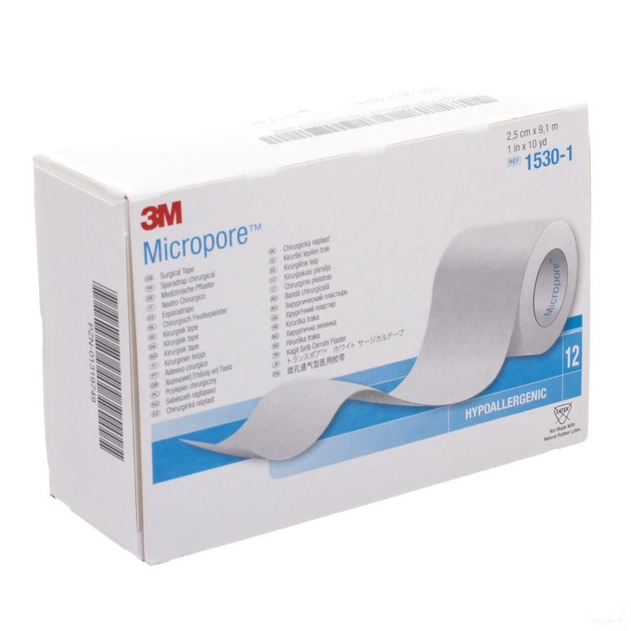 Micropore 3m Hechtpleister Rol 25mmx9,14m 12 1530