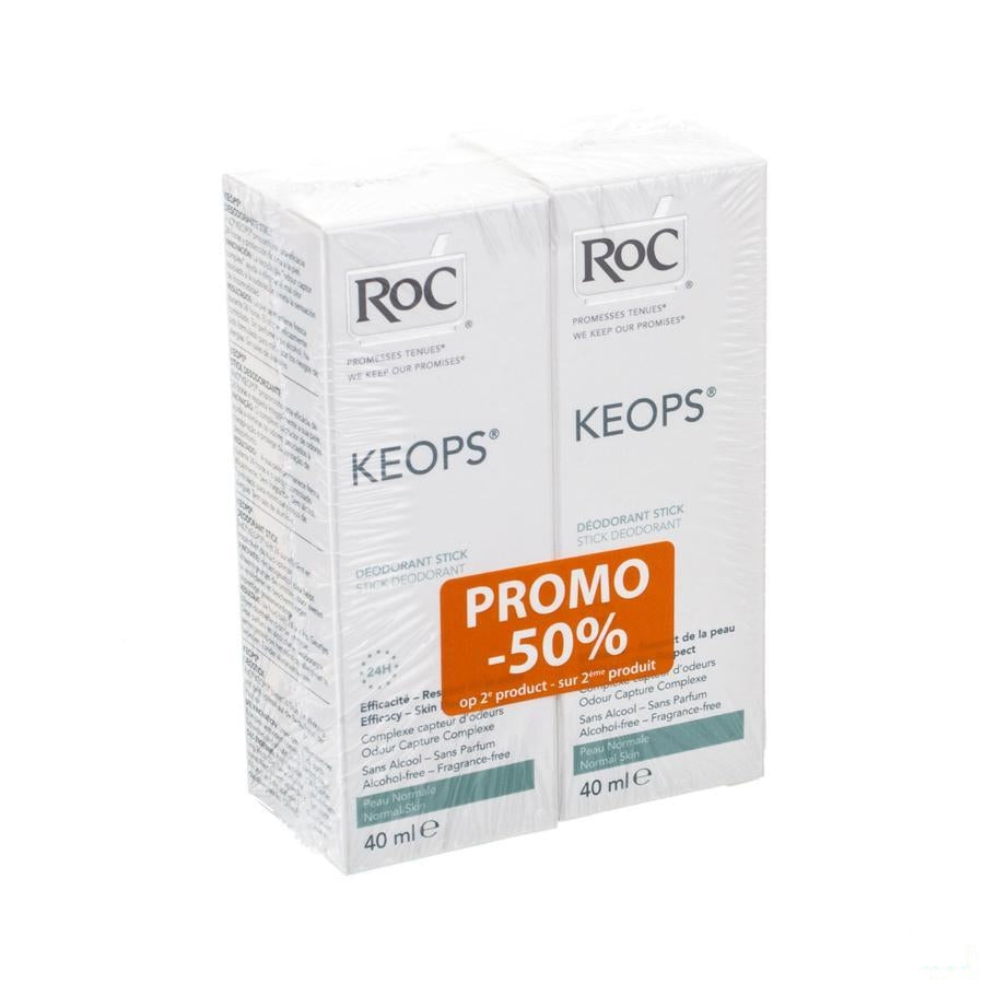 Roc Keops Duo Deo Stick Z/alc Z/parf Norm/h 2x40ml