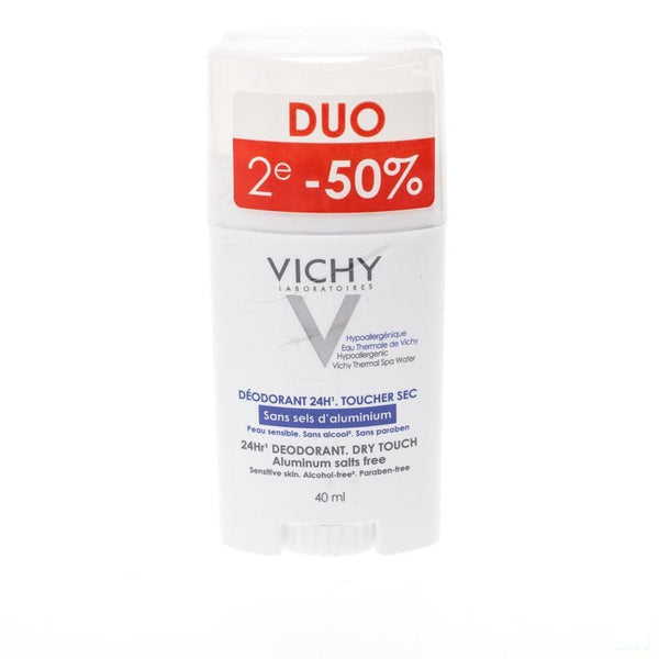 Vichy Deo Zonder Aluminiumzouten Stick 24u 2x40ml - Vichy - InstaCosmetic
