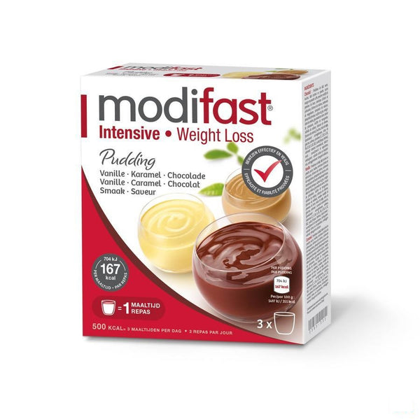 Modifast Intensive Pudding 3-pack Choco-karam-van. - Modifast - InstaCosmetic