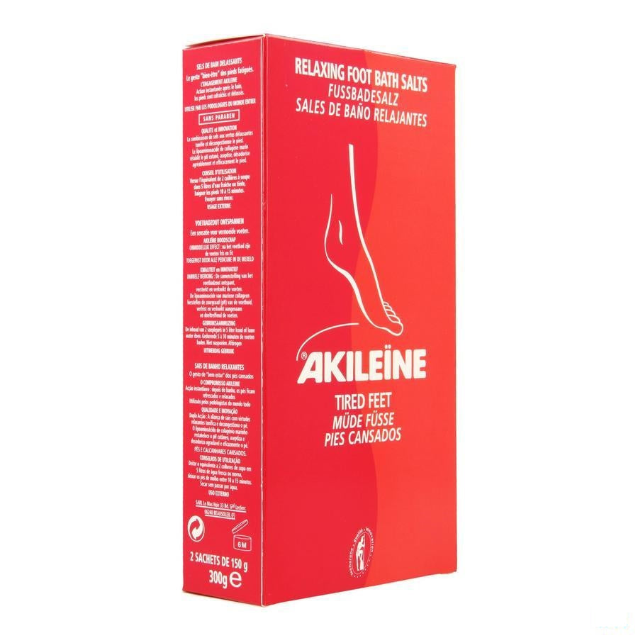 Akileine Rood Badzout Voeten Zakje 2x150g 101220