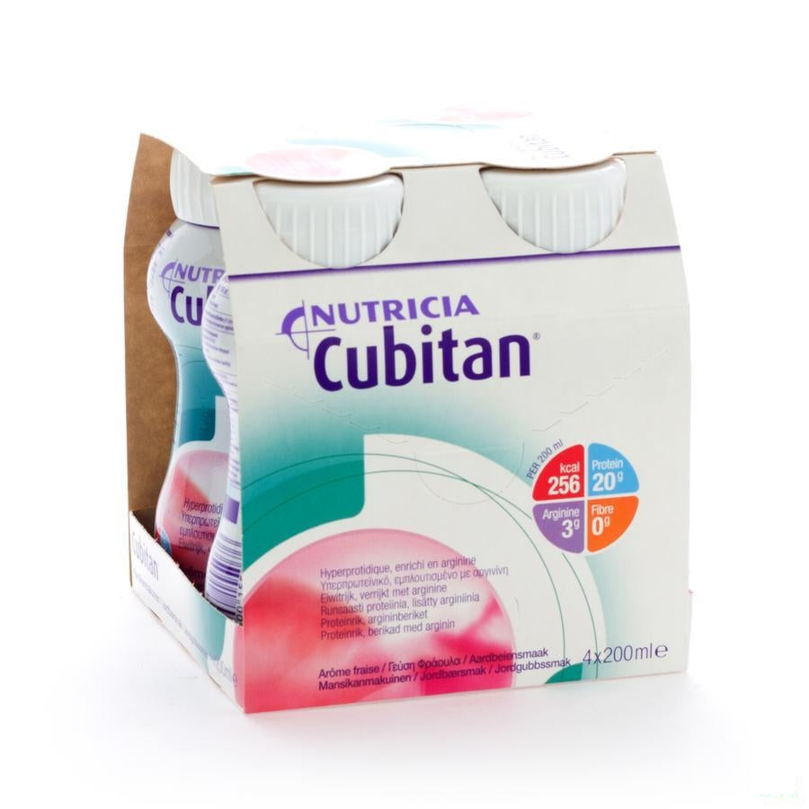 Cubitan Aardbei 4x200ml