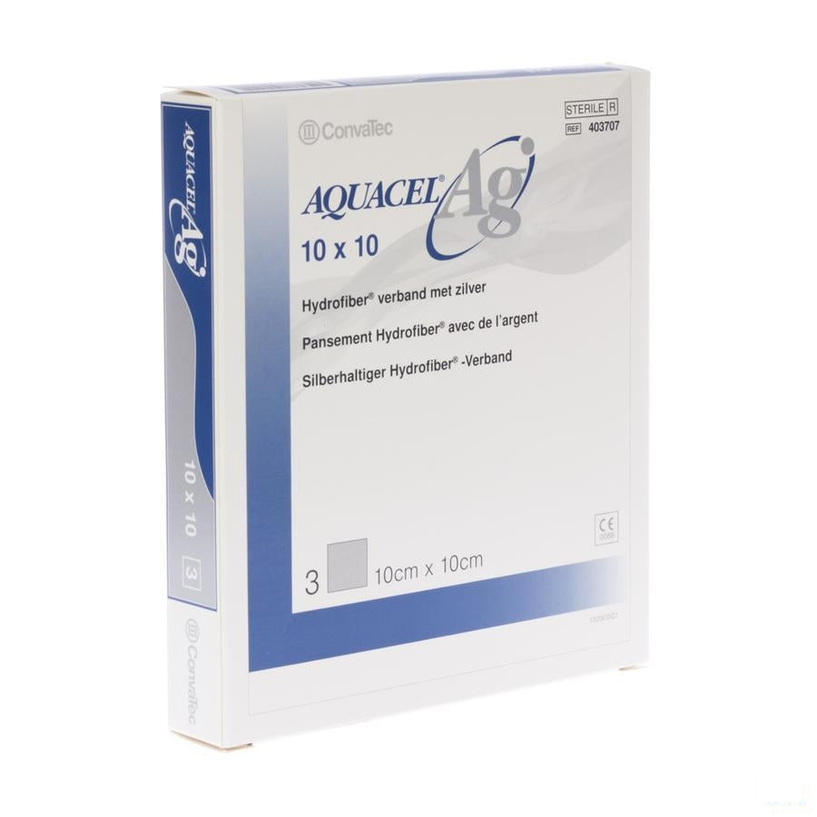 Aquacel Ag Verb Hydrofiber Ster 10x10cm 3 403707