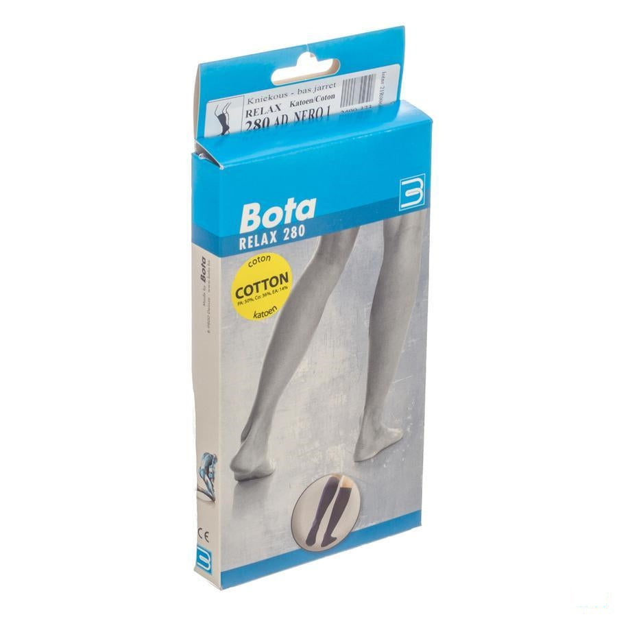 Bota Relax 280 Katoen Korte Kous Zwart N1