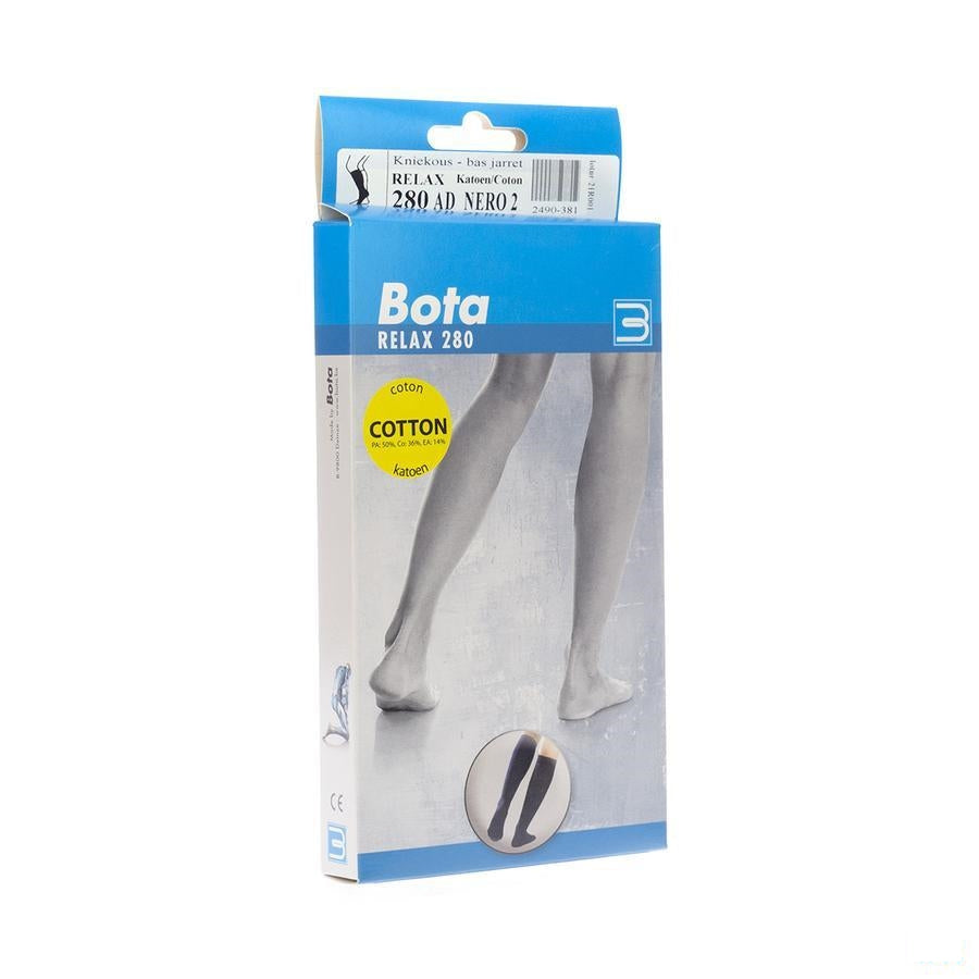 Bota Relax 280 Katoen Korte Kous Zwart N2