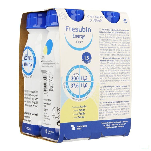 Fresubin Energy Drink Vanille Fl 4x200ml - Fresenius Kabi - InstaCosmetic