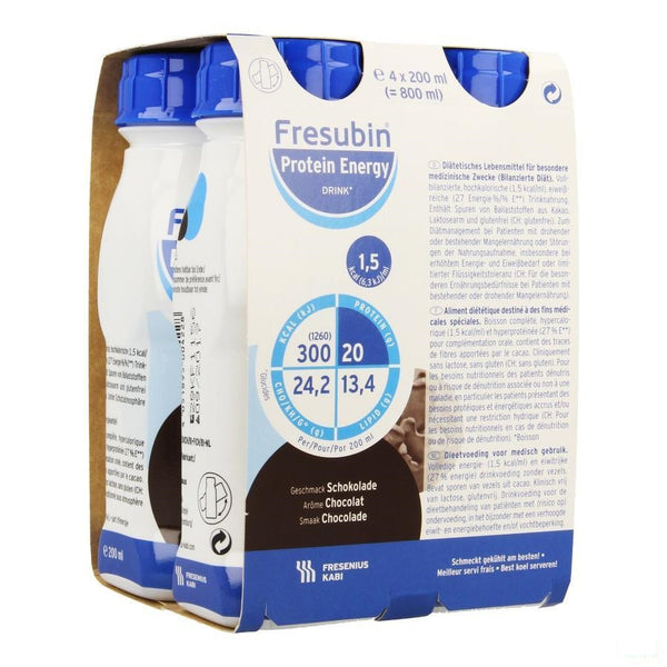 Fresubin Protein Energy Drink Chocolade Fl 4x200ml - Fresenius Kabi - InstaCosmetic