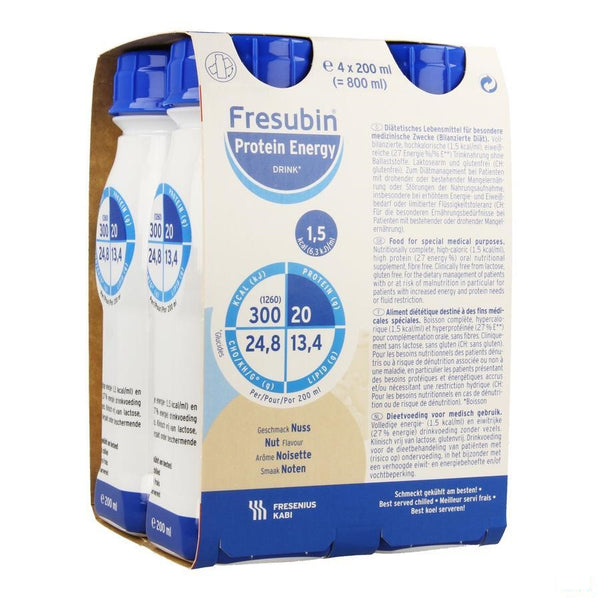 Fresubin Protein Energy Drink Nootjes Fl 4x200ml - Fresenius Kabi - InstaCosmetic