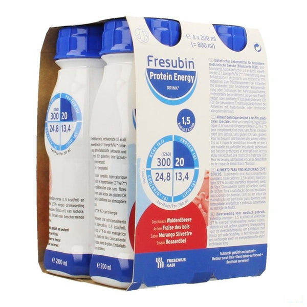 Fresubin Protein Energy Drink Bosaardbei Fl4x200ml - Fresenius Kabi - InstaCosmetic