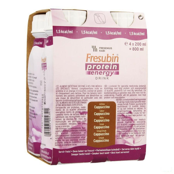 Fresubin Protein Energy Drink Cappuccino Fl4x200ml - Fresenius Kabi - InstaCosmetic