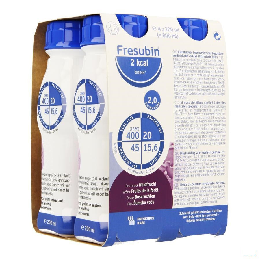 Fresubin 2kcal Drink Bosvruchten Fl 4x200ml
