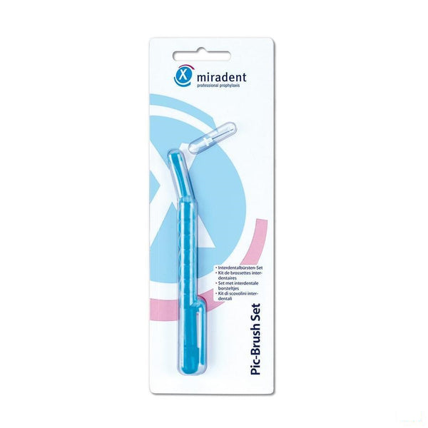Miradent Pic-brush Houder Blauw+borsteltje - Eureka Pharma - InstaCosmetic