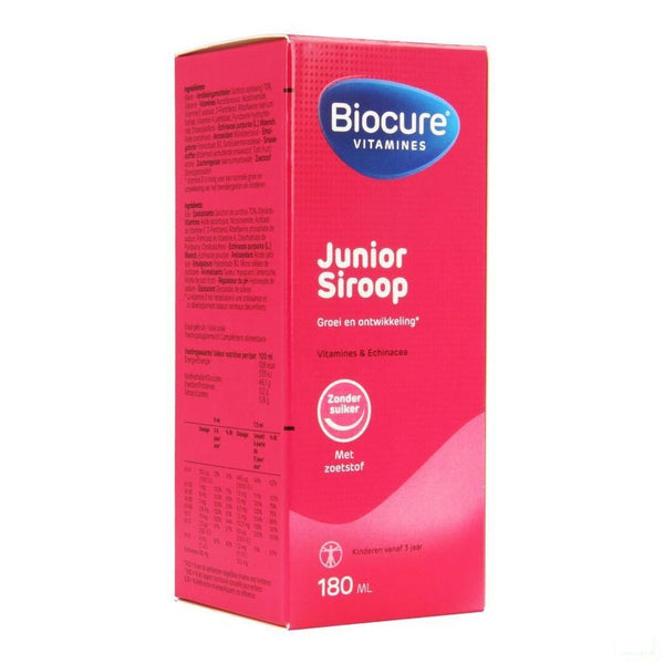 Biocure Junior Siroop Suikervrij 180ml - Qualiphar - InstaCosmetic