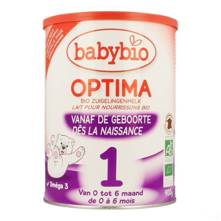 Babybio Optima 1 Zuigel.melk Bio Bifidus 0-6m 900g