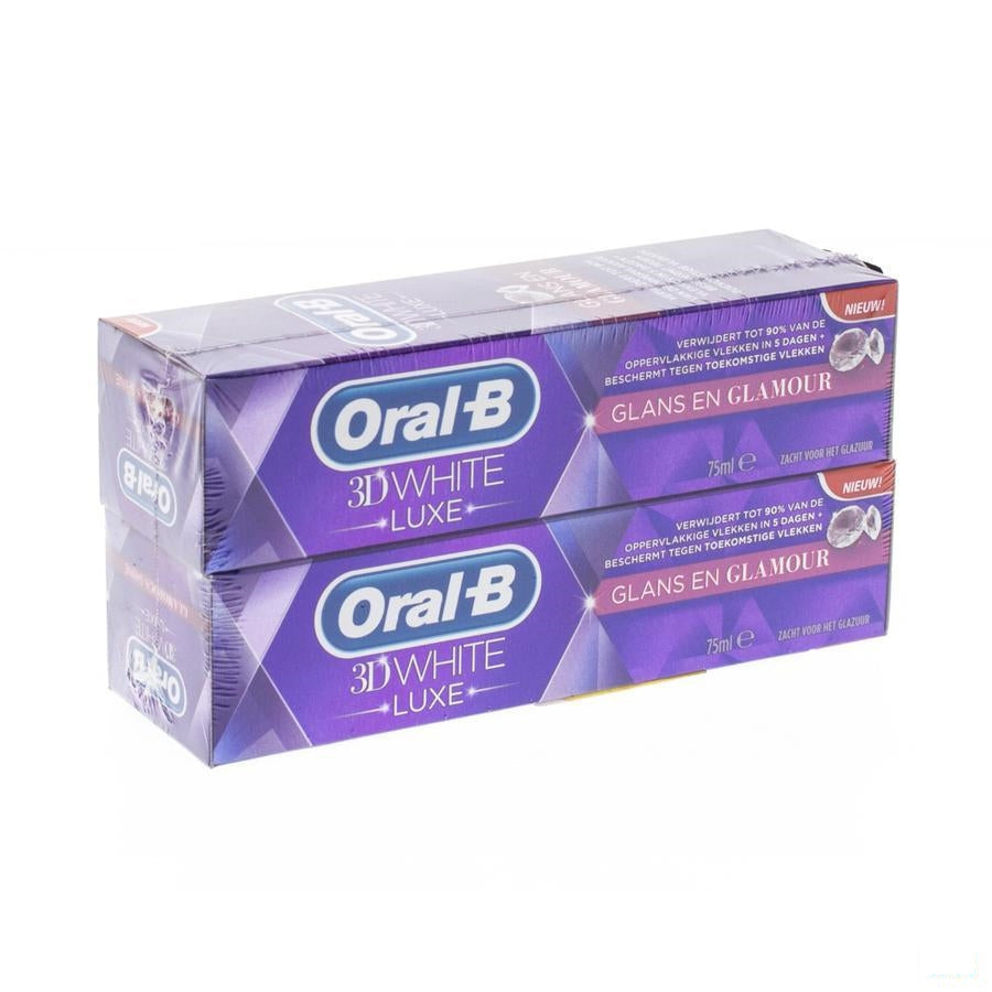 Oral B 3d White Luxe Glamor.shine Tube 2x75ml -1eu
