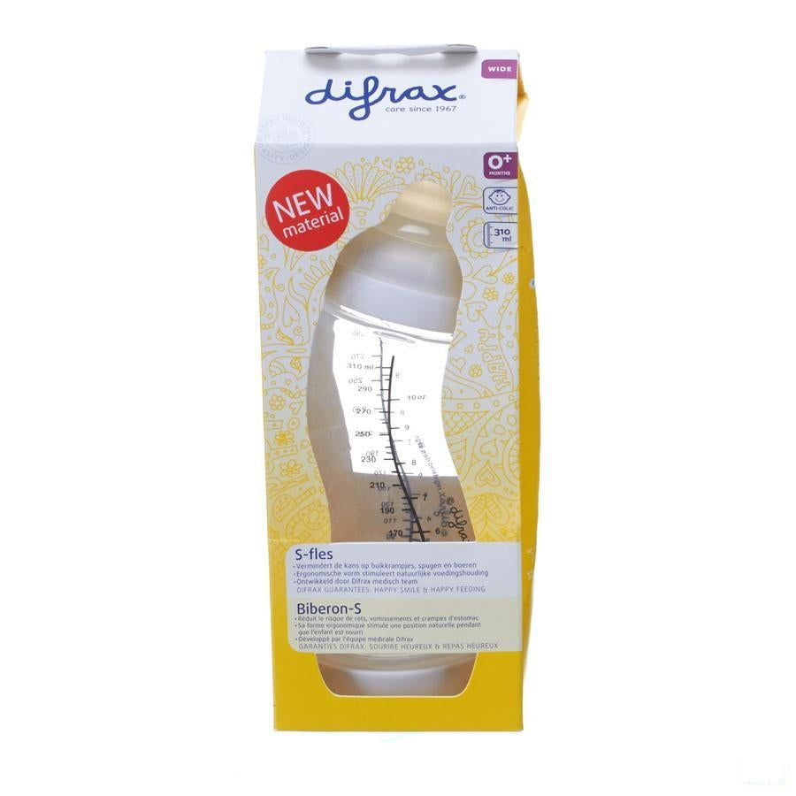 Difrax S-babyfles - Wide - 310 ml - Wit
