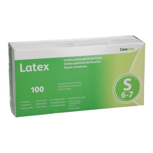Careway Handschoenen Latex S N/ster Pdr/vr 100-0