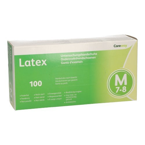 Careway Handschoenen Latex M N/ster Pdr/vr 100