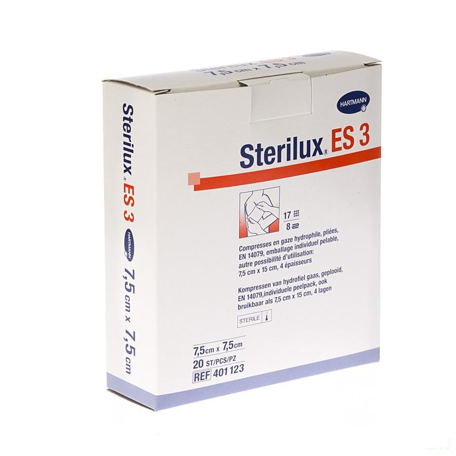 Sterilux Es3 Kp Ster 8pl 7,5x 7,5cm 20 4011237