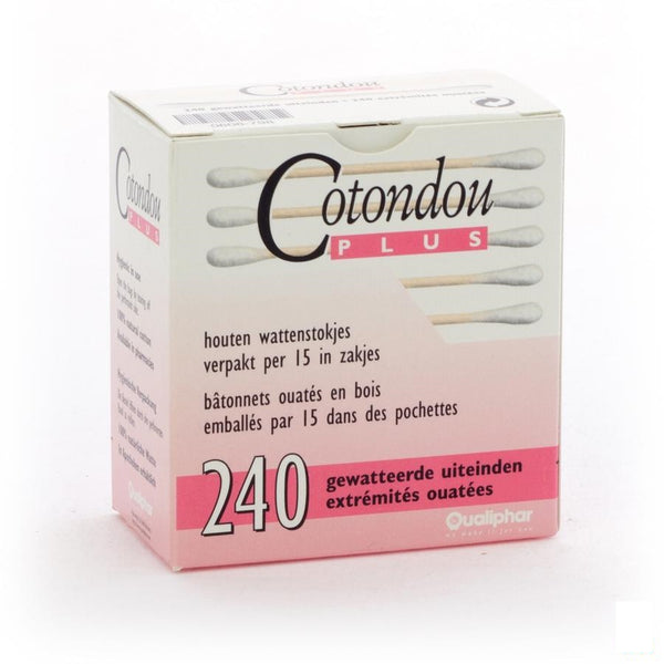 Cotondou Plus Wattestaafje Hout 120 - Qualiphar - InstaCosmetic