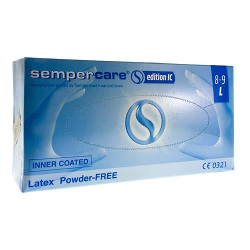 Sempermed Onderzoekhandschoen Latex N/st Pdr L 100