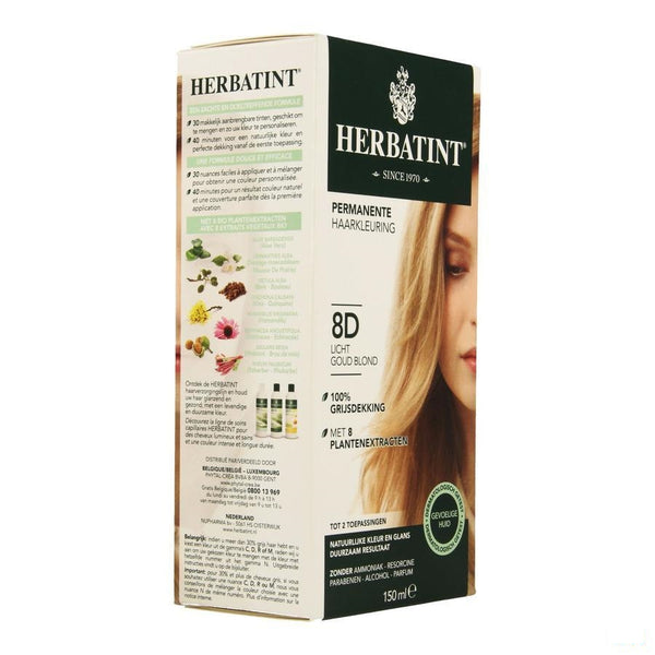 Herbatint Blond Hel Goudkleurig 8d - Phytal-crea - InstaCosmetic