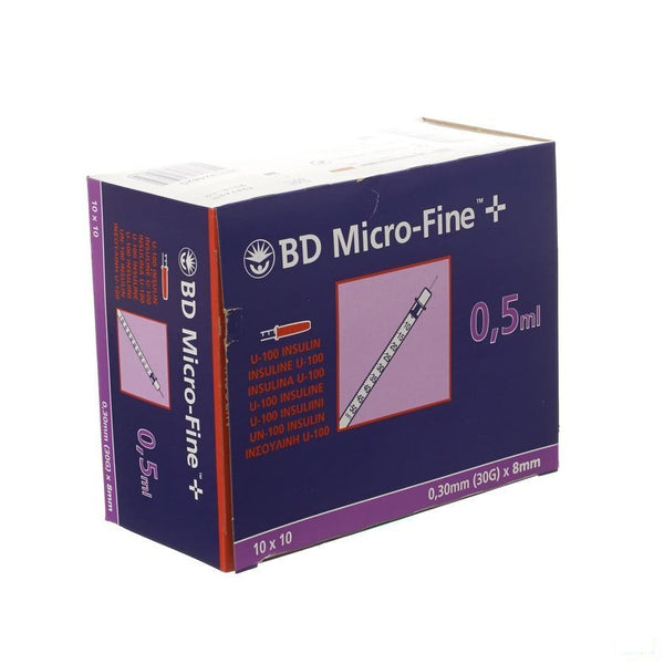 Bd Microfine+ Ins.spuit 0,5ml 30g 8,0mm100 324825 - Bd - InstaCosmetic
