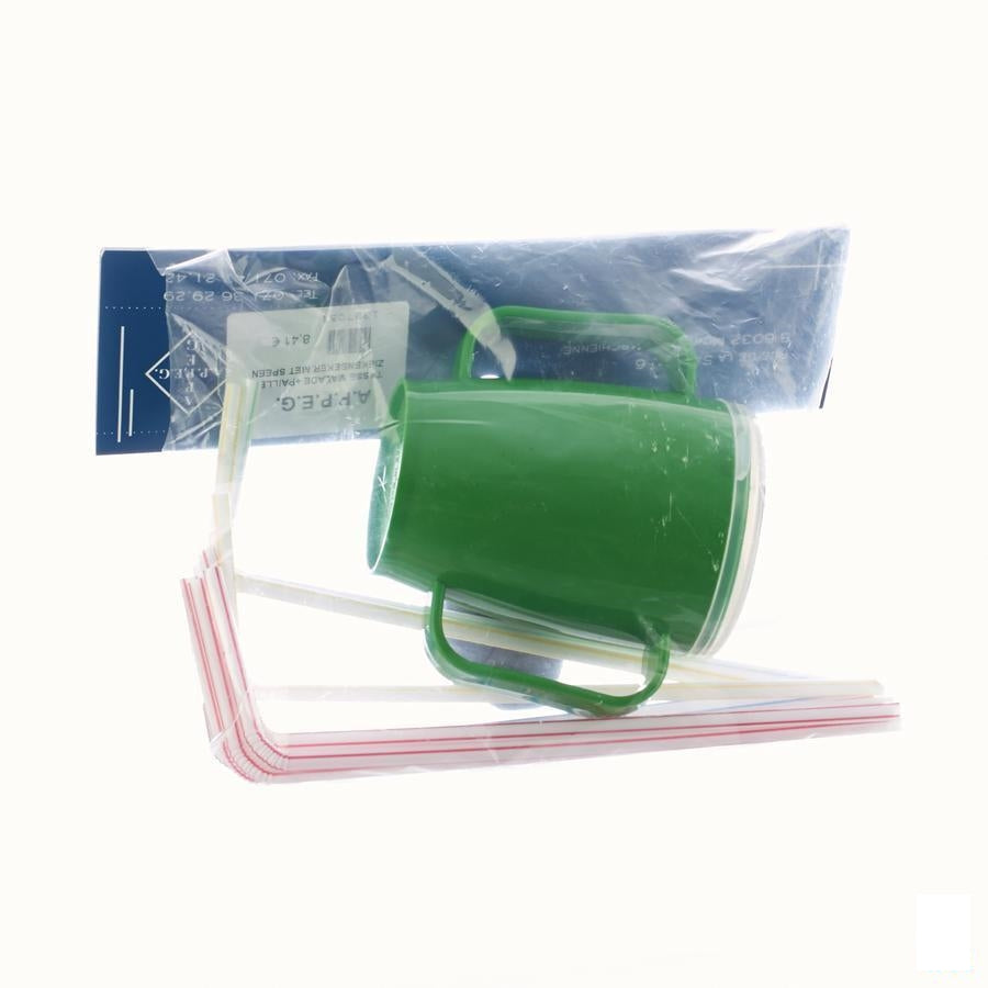 Appeg Ziekenbeker+rietje Eltex Wit