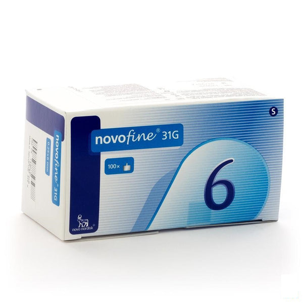 Novofine Ster Naald 6mm/31g 100 St - Novo Nordisk Pharma - InstaCosmetic