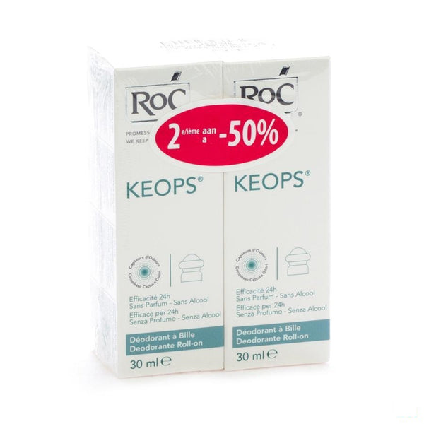 Roc Keops Duo Deo Roll Z/alc Z/parf Norm/h 2x30ml - Roc - InstaCosmetic