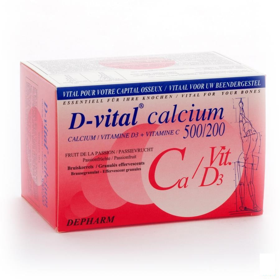 D Vital Calcium 500/200 Passievruchten Zakjes 40