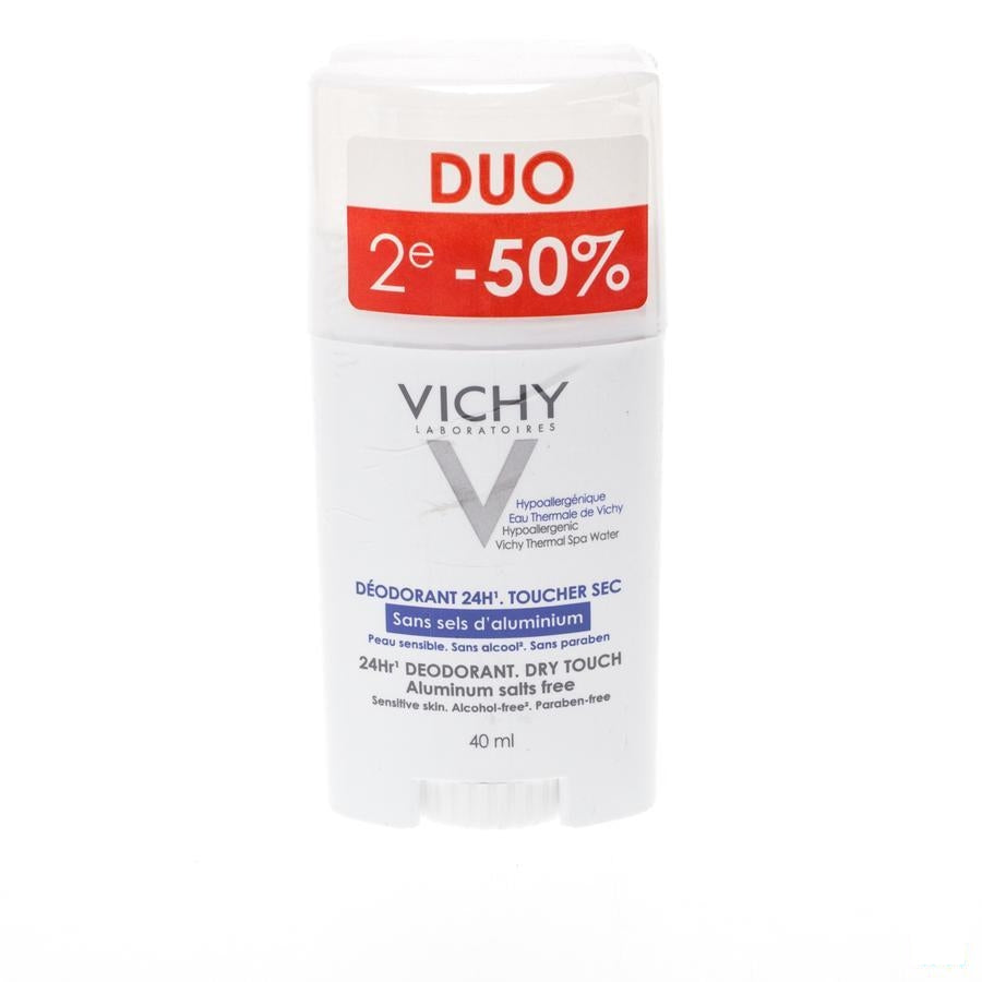 Vichy Deo Zonder Aluminiumzouten Stick 24u 2x40ml