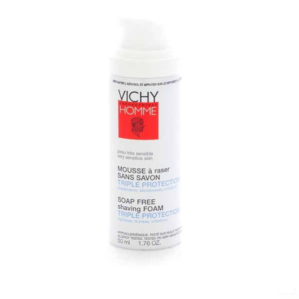 Vichy Homme Scheerschuim Zonder Zeep Travel 50ml - Vichy - InstaCosmetic