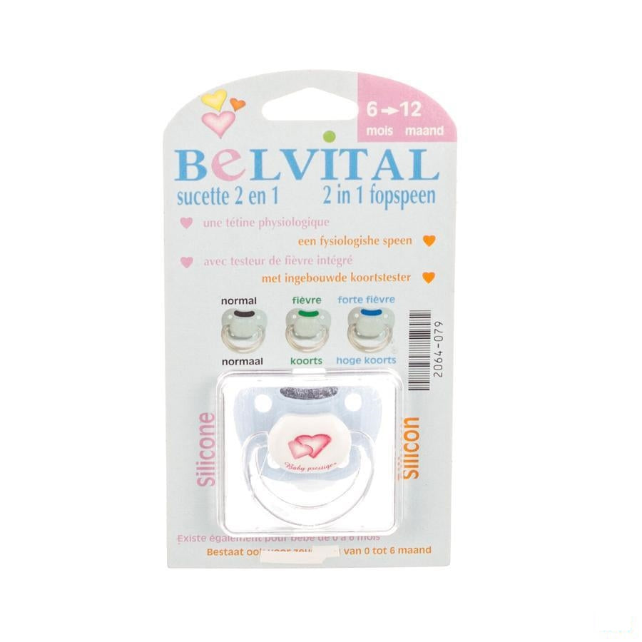 Belvital Fopspeen Silic + Temperatuurtester 6-12m
