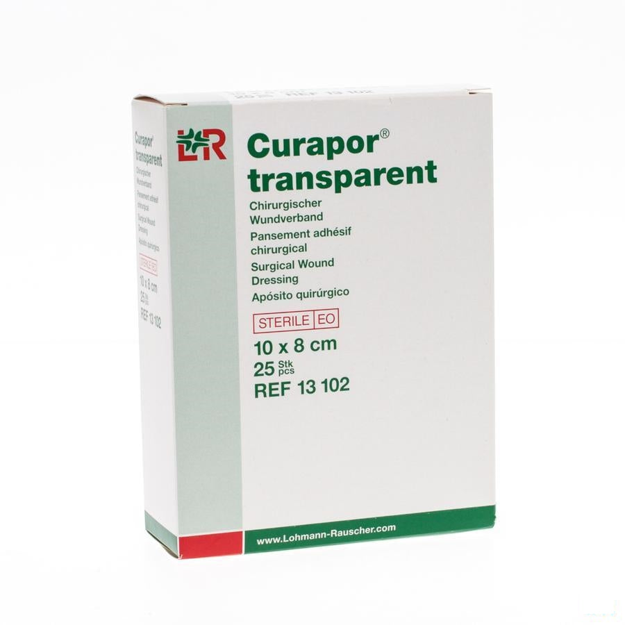Curapor Transparant Steriel 10cmx 8cm 25 13102