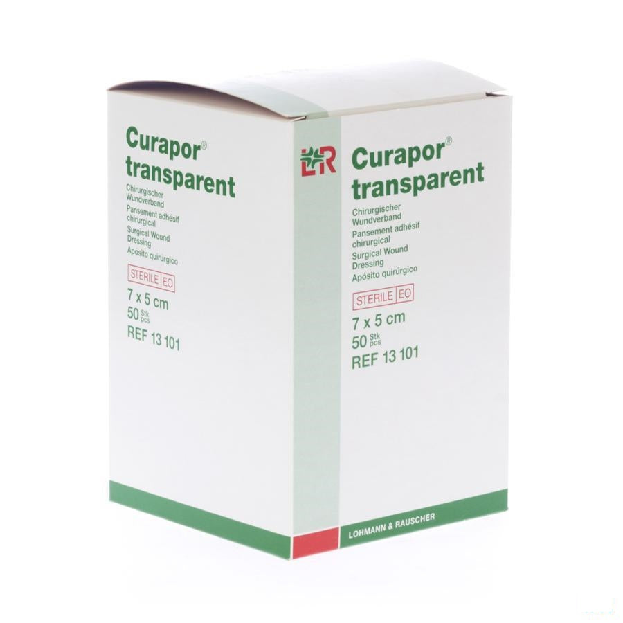 Curapor Transparant Steriel 7cmx 5cm 50 13101
