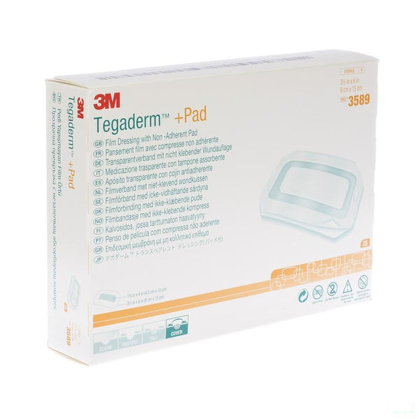 Tegaderm + Pad 3m Transp Steril 9cmx15cm 25 3589 - 3m Belgium - InstaCosmetic