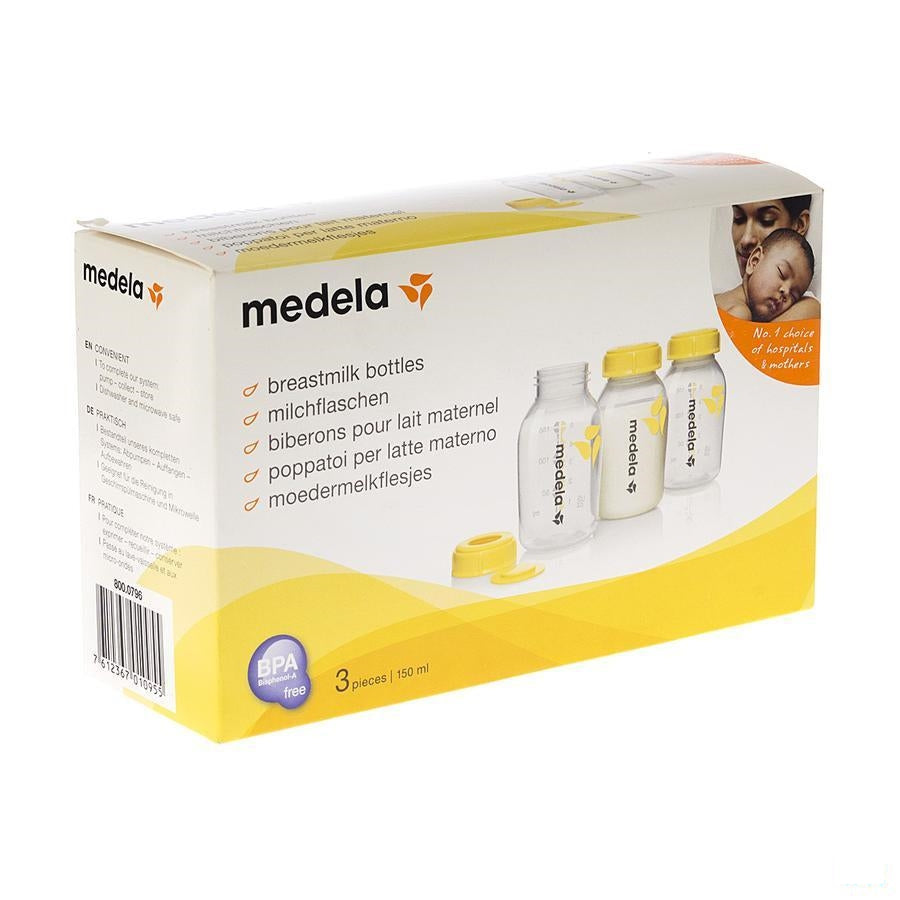 Medela Set 3 Melkflesjes Bedrukt 150ml