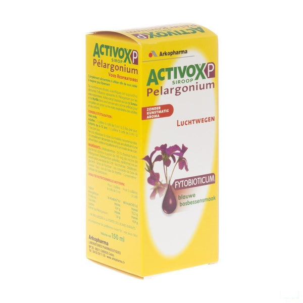 Activox Siroop Pelargonium Blauwe Bosbes 150ml - Arkopharma - InstaCosmetic