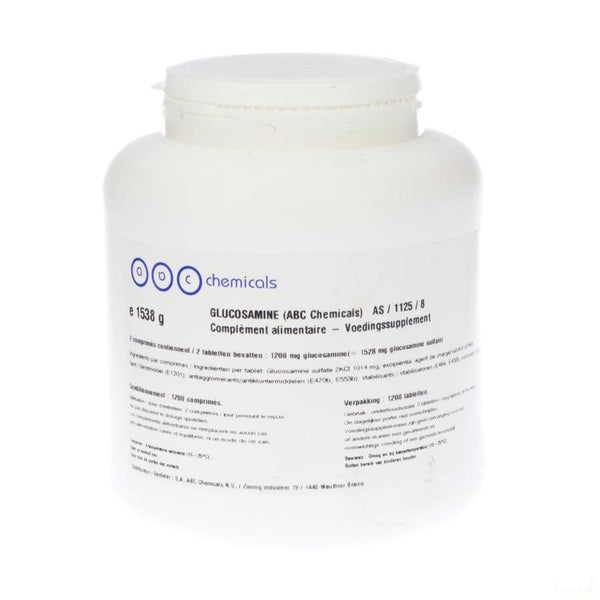 Glucosaminesulfaat 600g 2kci Tabletten 1200 Abc - Abc Chemicals - InstaCosmetic
