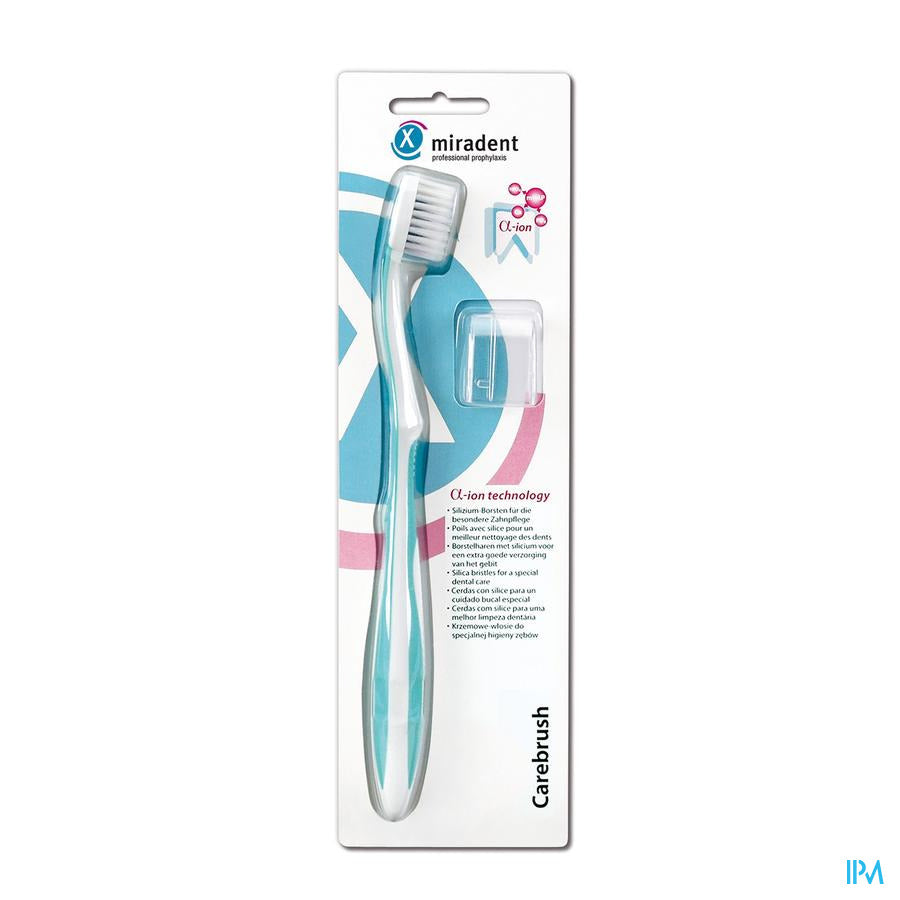 Miradent Carebrush Tandenborstel Wit-lichtblauw