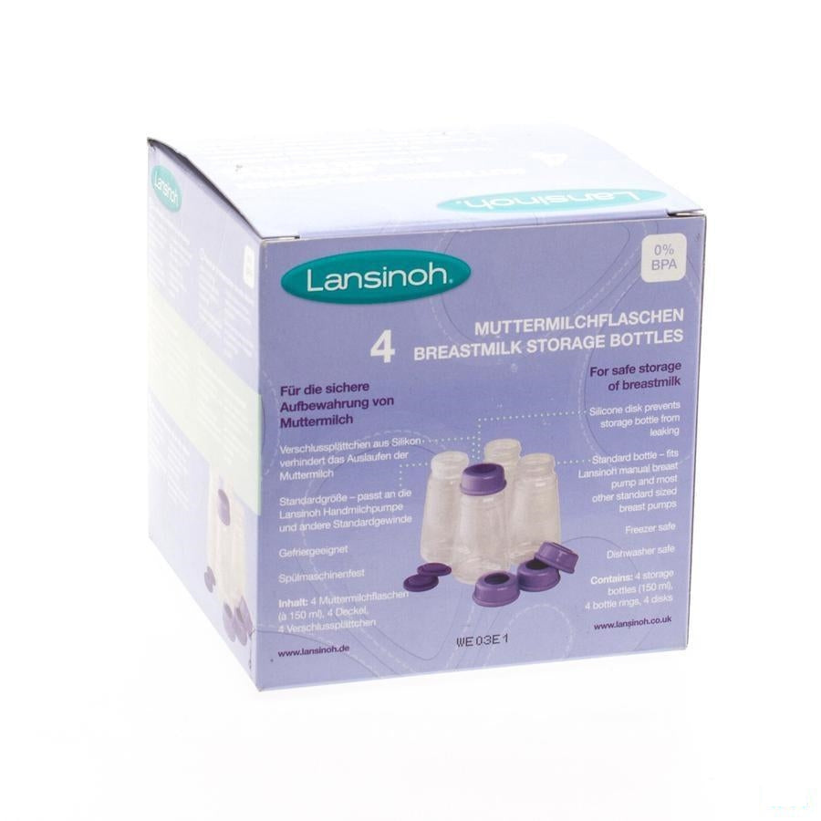 Lansinoh - Bewaarflesjes Voor Moedermelk 4 Stuks