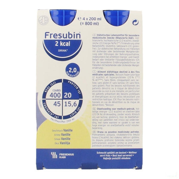 Fresubin 2kcal Drink Vanille Fl 4x200ml - Fresenius Kabi - InstaCosmetic