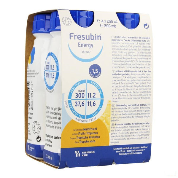 Fresubin Energy Drink Tropische Vrucht Fl 4x200ml - Fresenius Kabi - InstaCosmetic