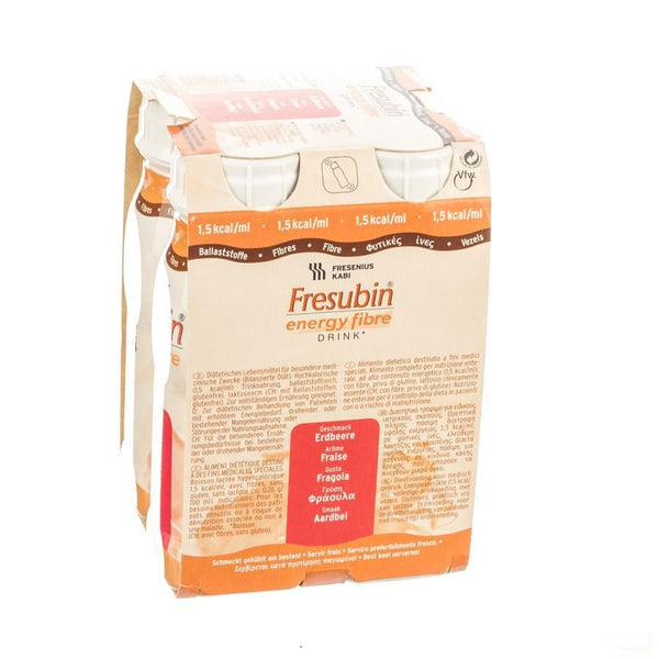 Fresubin Energy Fibre Drink Aardbei Fl 4x200ml - Fresenius Kabi - InstaCosmetic