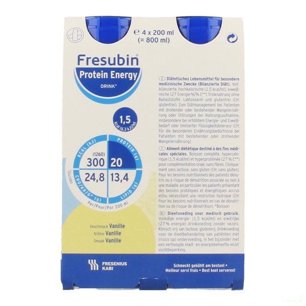 Fresubin Protein Energy Drink Vanille Fl 4x200ml - Fresenius Kabi - InstaCosmetic