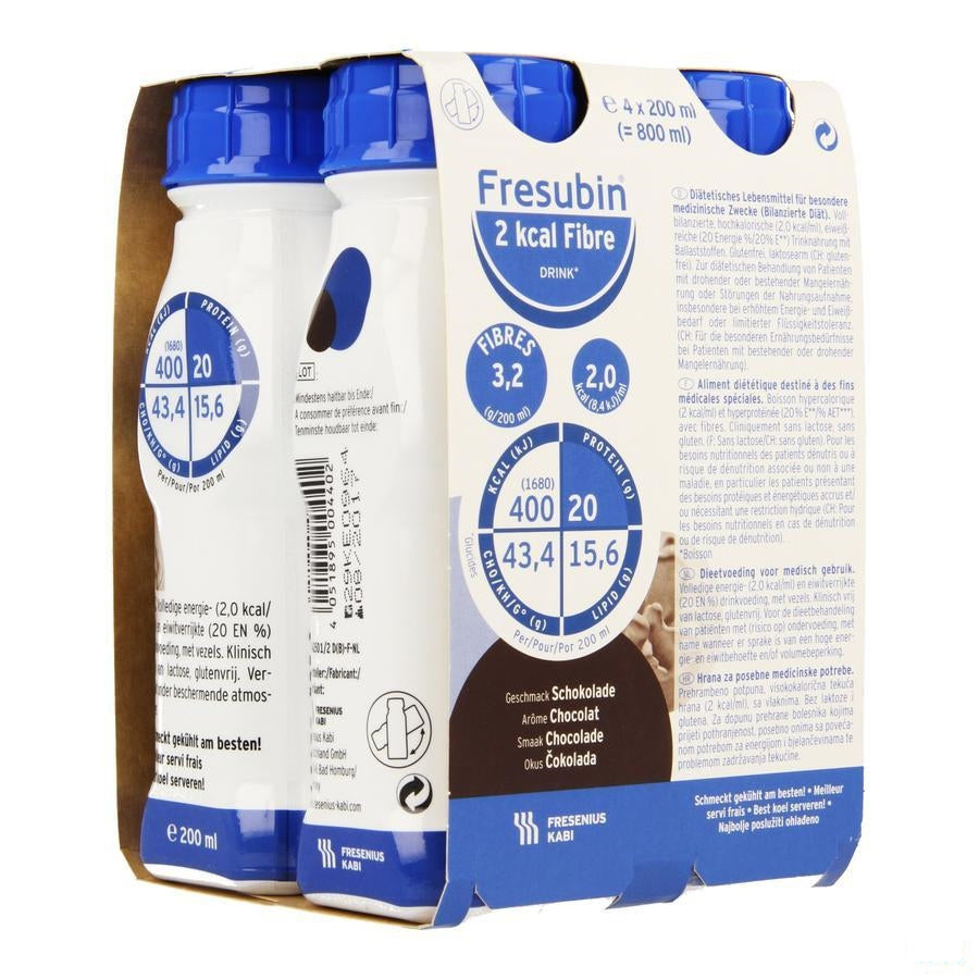 Fresubin 2kcal Fibre Drink Chocolade Fl 4x200ml