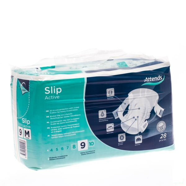 Attends Slip Active 9 Medium 1x28 - Attends - InstaCosmetic