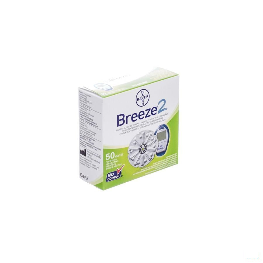 Bayer Breeze 2 Bloedglucoseteststrips 50